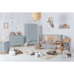 Chambre compl�te lit �volutif 70x140 commode � langer et armoire 2 portes novelies zara gris