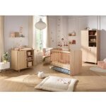 Chambre complete trio bb sauthon sam chene dor - lit bb 120 x 60 cm, commode a langer et armoire ...