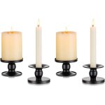 Chandelier bougeoir noir mariage - lot de 4 petite bougeoirs mtal dcoratifs pour bougies chandelles ...