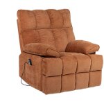Bestmobilier ? fauteuil relax �lectrique en velours textur� terracotta ? design bubble arrondi ? confort ...