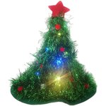 Chapeau d'arbre de nol lumineux avec toile, accessoire de fte de nol vert classique pour enfants ...
