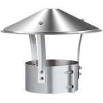 Chapeau de chemin�e, �chappement en acier inoxydable, tuyau d'�chappement, chemin�e ext�rieure (argent ...