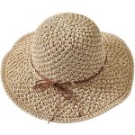Chapeau de paille femme respirant pliable, idal plage et randonne