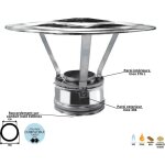 Chapeau pare pluie conduit double paroi isol� edilinox - diam�tre 130 mm