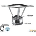 Chapeau pare pluie conduit double paroi isol� edilinox - diam�tre 80 mm