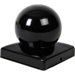 Chapeau de poteau sphrique noir pour poteaux 7x7 cm - par pice