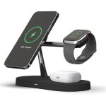 Chargeur 3 en 1 - - stand black - charge rapide 15w - compatible iphone et apple watch