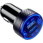 Chargeur allume - cigare usb rapide double port qc3. 0, 36 w / 3 a, charge rapide, avec led bleue et ...