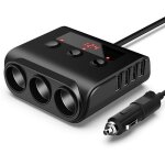 Chargeur allume - cigare de voiture socle splitter 120w adaptateur allume - cigare avec 4 ports usb interrupte ...