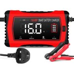 Chargeur de batterie de 16 a, chargeur de batterie au lithium lifepo4 12 v 24 v pour voiture, camion, ...