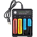 Chargeur de batterie 18650, chargeur de piles universel 4 emplacements avec ecran lcd pour batterie rechargeab ...