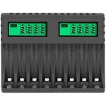 Chargeur de batterie �cran lcd chargeurs intelligents intelligents � 8 emplacements pour piles rechargeables ...