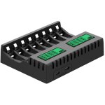 Chargeur de batterie lcd  8 emplacements, chargeur intelligent pour piles aa / aaa, chargeur nicd, nimh, ...