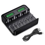 Chargeur de batterie universel lcd, chargeur universel pour piles rechargeables aa / lr6, aaa / lr3, ...