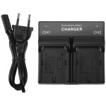 Chargeur double canal batterie np f970 f750 f960 qm91d fm50 fm500h fm55h compatible