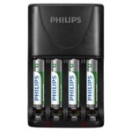 Chargeur de pile lectrique philips chargeur 4 piles rechargeable aa aaa, 200 100 ma, 100 240v, 4 x aaa ...