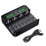 Chargeur de piles universel lcd, chargeur de piles rechargeables pour aa / hr6, aaa / hr3, c / hr14, ...
