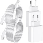 Chargeur rapide iphone 14 13 pro max, 4 - pack [certifi� mfi] chargeur mural usb c pd 20w avec c�ble ...