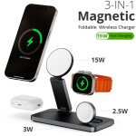 Chargeur sans fil avec , 3 en 1 station de charge pour apple, pliable chargeur inductif sans fil pour ...