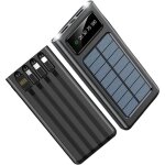 Chargeur solaire portable 20 000 mah, batterie externe de secours pour camping, chargeur rapide � panneau ...