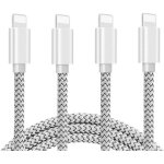 Chargeur de t�l�phone 4pack c�ble de chargement et de synchronisation usb tress� en nylon 10ft compatible ...