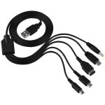 Chargeur usb 5 en 1 pour nintendo nds ll xl 3ds wii u psp cble de chargement multifonction