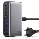 Chargeur usb - c 200 w, chargeur rapide multiple 8 ports, adaptateur pps pd 65 w, station de charge rapide ...