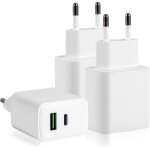 Chargeur usb - c 3 ports 25 w, adaptateur secteur pour iphone, samsung, huawei, xiaomi, oppo, chargeur ...
