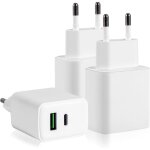 Chargeur usb - c 3 ports 25 w, adaptateur secteur pour iphone, samsung, huawei, xiaomi, oppo, chargeur ...
