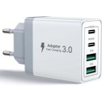 Chargeur usb c, 40w 4 port prise usbc chargeur rapide iphone, multi secteur pd + qc 3. 1a type c adaptateur ...