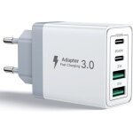 Chargeur usb c , 40w 4 port prise usbc chargeur rapide iphone , multi secteur pd + qc 3. 1a type c adaptateur ...