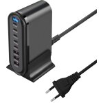 Chargeur usb c 600 w, station de charge rapide � 8 ports avec chargeur 6 - c et 2 - a, alimentation pd ...
