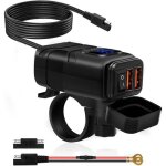 Chargeur usb de moto �tanche, prise de chargeur de voiture double usb / qc3. 0, prise usb moto etanche ...