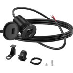 Chargeur usb de moto avec interrupteur, 12 v 1, 5 a usb 30 w pd sortie pd chargeur �tanche pour v�hicule ...