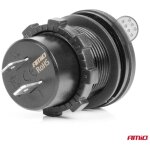 Chargeur de voiture avec prises usb et testeur de tension, �tanche, avec interrupteur, 2x usb - c 12v ...