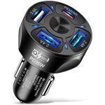 Chargeur de voiture usb, chargeur de voiture rapide, chargeur allume - cigare 3usb + pd 20 w 2, 4 a charge ...