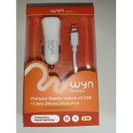 Chargeur voiture - wyn - accessoire automobile - c�ble lightning - compatible iphone / ipad - recharge ...