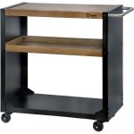 Chariot de barbecue 95 x 50 x 90 cm noir effet bois table de barbecue, grande surface - bbq - toro