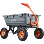 Chariot a benne basculante, capacite de charge 680 kg?, chariot de jardin en polyethylene robuste avec ...