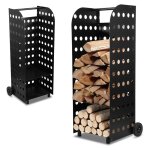 Swanew - chariot à bois maximale 60 kg 42x35x112cm transport bois chauffage chariot a buches en metal ... Swanew - chariot à bois maximale 60 kg 42x35x112cm transport bois chauffage chariot a buches en metal ...
