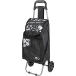 Chariot de courses 35 l - pochette isotherme 5l - roulettes standards - noir - livraison gratuite