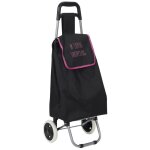 Chariot de course motif hashtag - 2 roues - l 35 cm x h 93. 5 cm - noir / rose - livraison gratuite