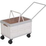 Chariot de courses pliable de 55 l avec 4 roues pivotantes � 360 �, bo�te de rangement jusqu'� 35 kg, ...