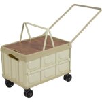 Chariot de courses pliable de 55 l avec 4 roues pivotantes  360 , bote de rangement jusqu' 35 kg, ...
