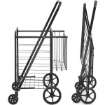 Chariot de courses pliable mophorn chariot d'picerie gant avec paniers doubles roues pivotantes  360 ...