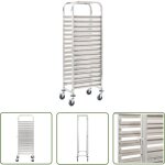 Chariot de cuisine pour 16 plateaux 38x55x163 cm inox - chariot de cuisine - chariot inox - chariot alimentair ...