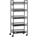 Chariot de cuisine m�tallique � 5 �tages avec roulettes, dimensions 45x26. 5x106 cm, rangement mobile ...