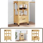 Chariot de cuisine monza 48x40x90 cm bois massif de pin - chariot de cuisine - chariot � l�gumes - meuble ...