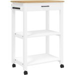 Chariot de cuisine?chariot de service?desserte cuisine monza 60x40x90 cm bois massif de pin cfw55002