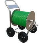 Chariot dvidoir relaxdays, jusqu' 200 m, mobile, h x l x p 100 x 73 x 57 cm, enrouleur de tuyau, inox, ...